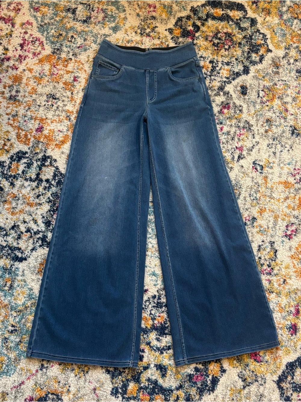 Halara Flex™ High Waisted Pockets Baggy Wide Leg Washed Casual Jeans XS